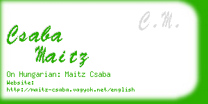 csaba maitz business card